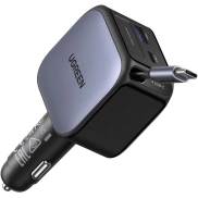 Cargador Coche UGREEN 60W Retráctil y Carga Rápida