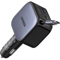 Cargador Coche UGREEN 60W Retráctil y Carga Rápida