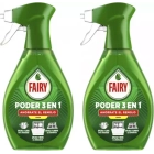 Spray lavavajillas 3 en 1 limón, 2x500ml a mano