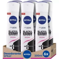 Desodorante Nivea Invisible Black & White 6x200ml
