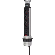 Regleta retráctil Brennenstuhl con 3 tomas y 2 USB