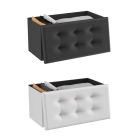 Baúl Plegable y Reforzado, Soporta 300kg, Color Blanco/Negro