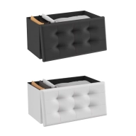 Baúl Plegable y Reforzado, Soporta 300kg, Color Blanco/Negro