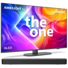 Televisor Philips 55" 4K UHD QLED con Barra de Sonido TAB4000