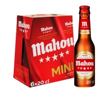 Pack de 6 Botellas de Mahou 5 Estrellas x 20 cl