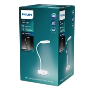 Lámpara Flexo LED Philips Ivory con 3 escenas de luz USB