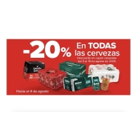50% de vuelta y 20% en todas las cervezas