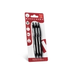 Bolígrafo de clic monocromo, blíster de 3 unidades negras
