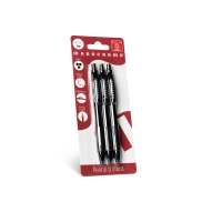 Bolígrafo de clic monocromo, blíster de 3 unidades negras