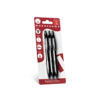 Bolígrafo de clic monocromo, blíster de 3 unidades negras