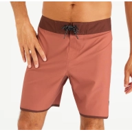 Bañador largo marrón sepia para hombre 18"