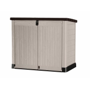 Cobertizo Exterior 1200L, Beige Marrón, 145,5 x 82 x 123 cm