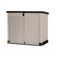 Cobertizo Exterior 1200L, Beige Marrón, 145,5 x 82 x 123 cm