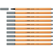 Rotulador STABILO point 88 - 10 unidades color gris medio