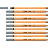 Rotulador STABILO point 88 - 10 unidades color gris medio