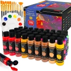 Set de 49 Piezas de Pintura Acrílica: 36 Colores y Pinceles