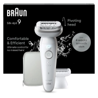 Silk-épil 9 Braun SES9-041, Depiladora Blanca y Plateada