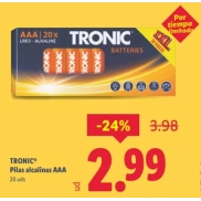AAA Pilas Alcalinas (20 unidades) en Lidl