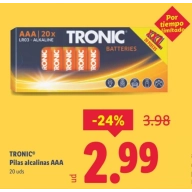 AAA Pilas Alcalinas (20 unidades) en Lidl