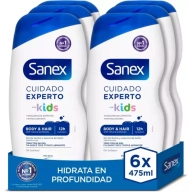 Sanex Kids Gel de Ducha Cuidado Experto 6x 475ml