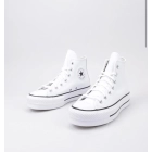 Chuck Taylor All Star Plataforma Alta de Cuero Blanco CONVERSE