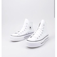 Chuck Taylor All Star Plataforma Alta de Cuero Blanco CONVERSE