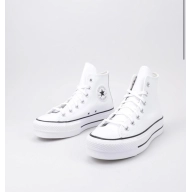 Chuck Taylor All Star Plataforma Alta de Cuero Blanco CONVERSE