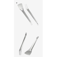 Espátula y Tenedor de Acero Inox para Camping con Abrechapas