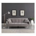 Sofá cama FARA gris con brazos y 2 almohadas, 201 cm