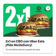 2x1 en Hamburguesas Cbo en McDonald's [Uber Eats]