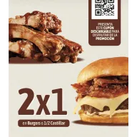 2x1 en Costillar y Burgers en RIBS