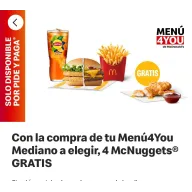Menú Mc 4 You: Pollo Mayo o Cheeseburger + Patatas + Bebida