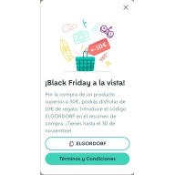 Descuento de 10€ en compras de 30€ para cuentas seleccionadas.