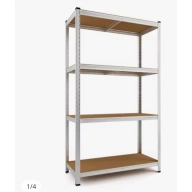 Estantería de Acero Galvanizado con 4 Baldas MDF 140x70x30
