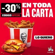 30% de descuento en toda la carta de KFC