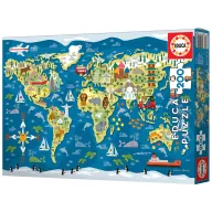 Puzzle Infantil Educa - Mapamundi de 200 Piezas 40x28 cm