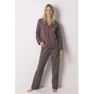 Pijama de cuadros 100% algodón para mujer (XS a XL)