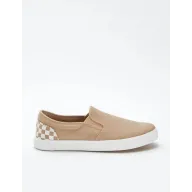 Zapatillas 'slip-on' beige con damero, tallas 40-44