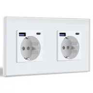 Enchufe de Pared con 2 USB Tipo C Rápido 20W en gris