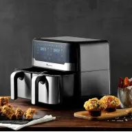 Freidora de aire 9L 2400W San Ignacio con 2 compartimentos