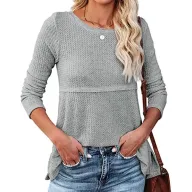 Mujer camiseta manga larga elegante y cómoda