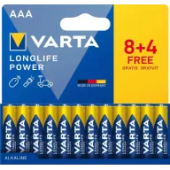 Pilas AAA Varta Longlife - Pack de 12 unidades