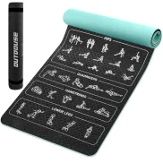 Esterilla antideslizante para yoga con 70 posturas impresas