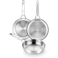 Juego de Sartenes de Acero Inoxidable 20-24-26 Profesional
