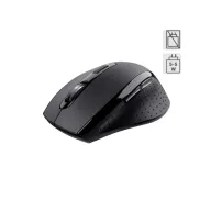 Ratón ergonómico inalámbrico negro 1200 DPI, clic silencioso