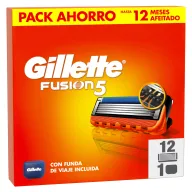 Recambios Gillette Fusion5 para maquinillas de afeitar - 12 unidades