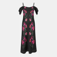 Vestido Slinky Midi de Satén Negro para Mujer - Ted Baker