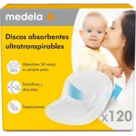 Discos absorbentes Medela 120x para lactancia respirables