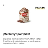 1.50€ McFlurry a Elegir: Oreo, KitKat y más