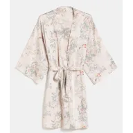 Kimono floral de satén con estampado elegante